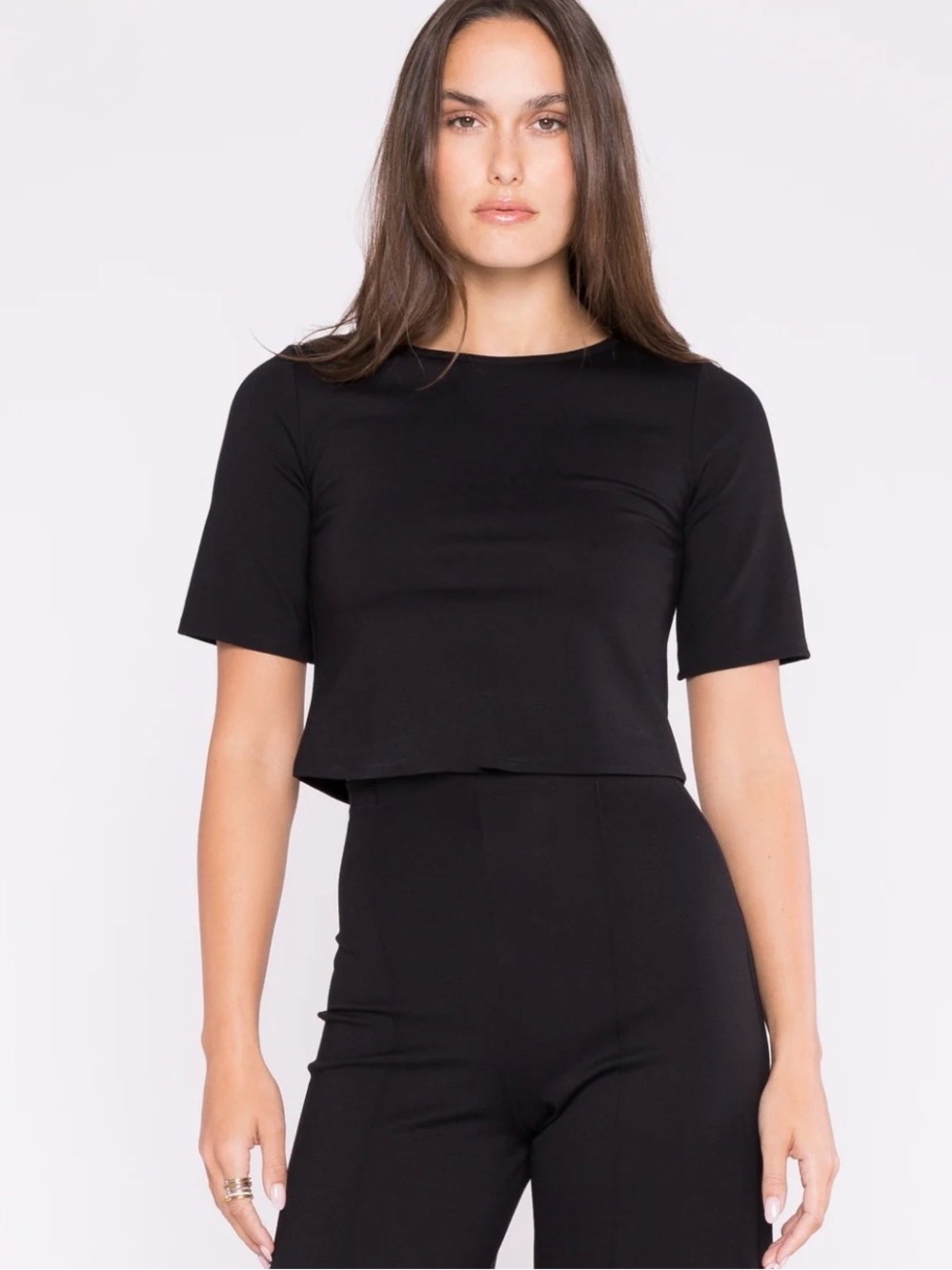 Ripley Rader Short Sleeve Ponte Tee Shirt Black Size 1 XS New with Tags